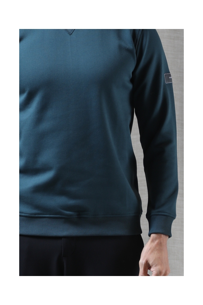 Gabbiano groene heren sweater | Close up