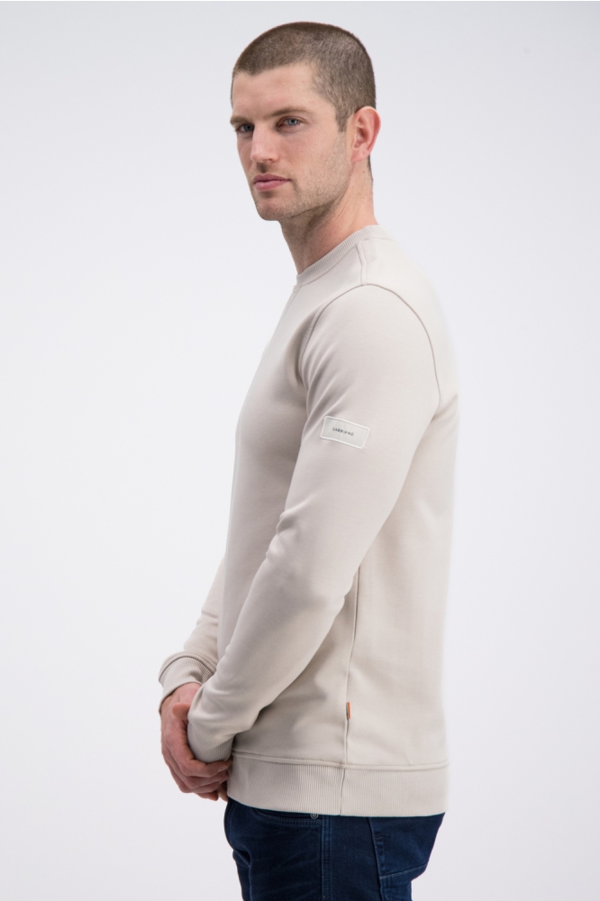 Gabbiano beige heren sweater | Model zijaanzicht