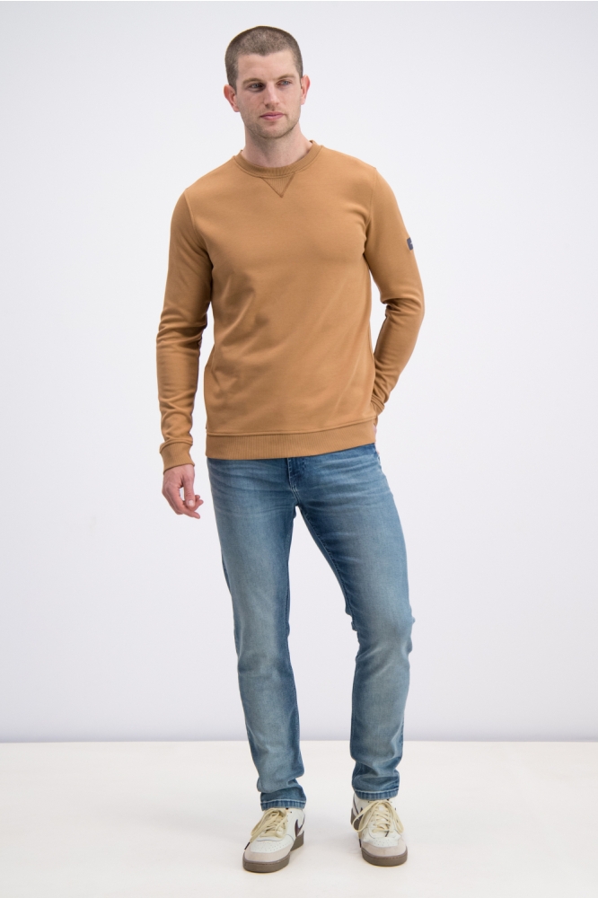 Gabbiano camel heren sweater | Model