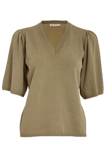 Peppercorn GLENDA SHORT SLEEVE KNIT PC8231 0148 GRAY GREEN