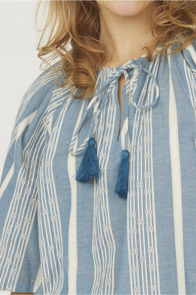 SisterS point blauwe dames t-shirt | Close up