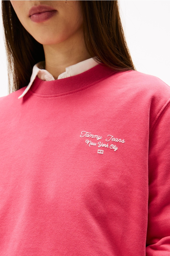 Tommy Jeans roze dames sweater | Close up