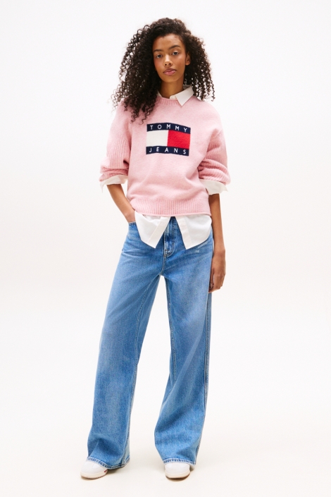Tommy Jeans roze dames trui | Model