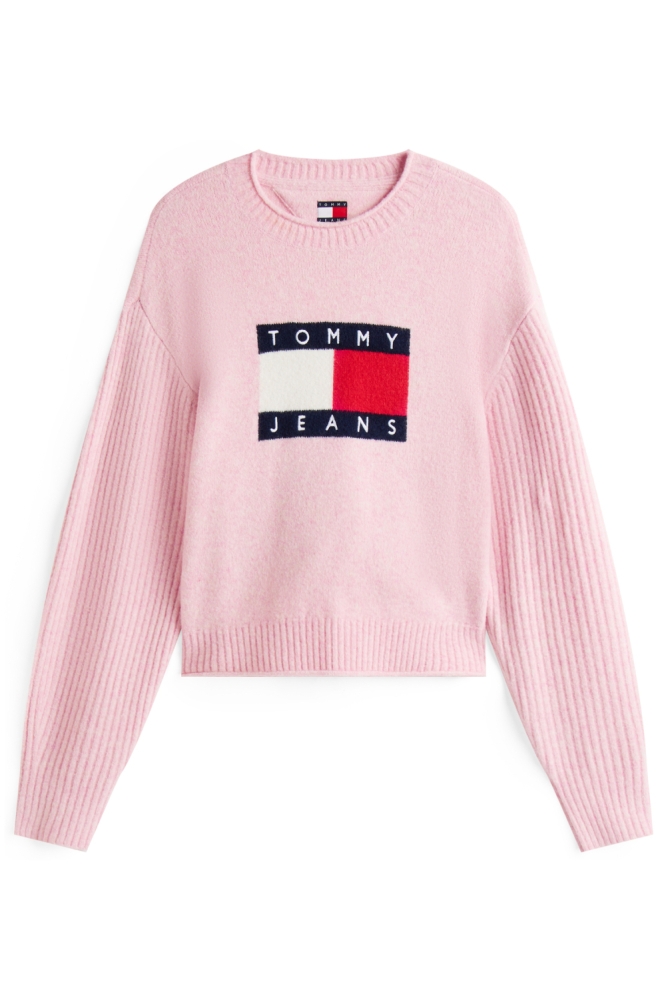 Tommy Jeans roze dames trui | Vooraanzicht