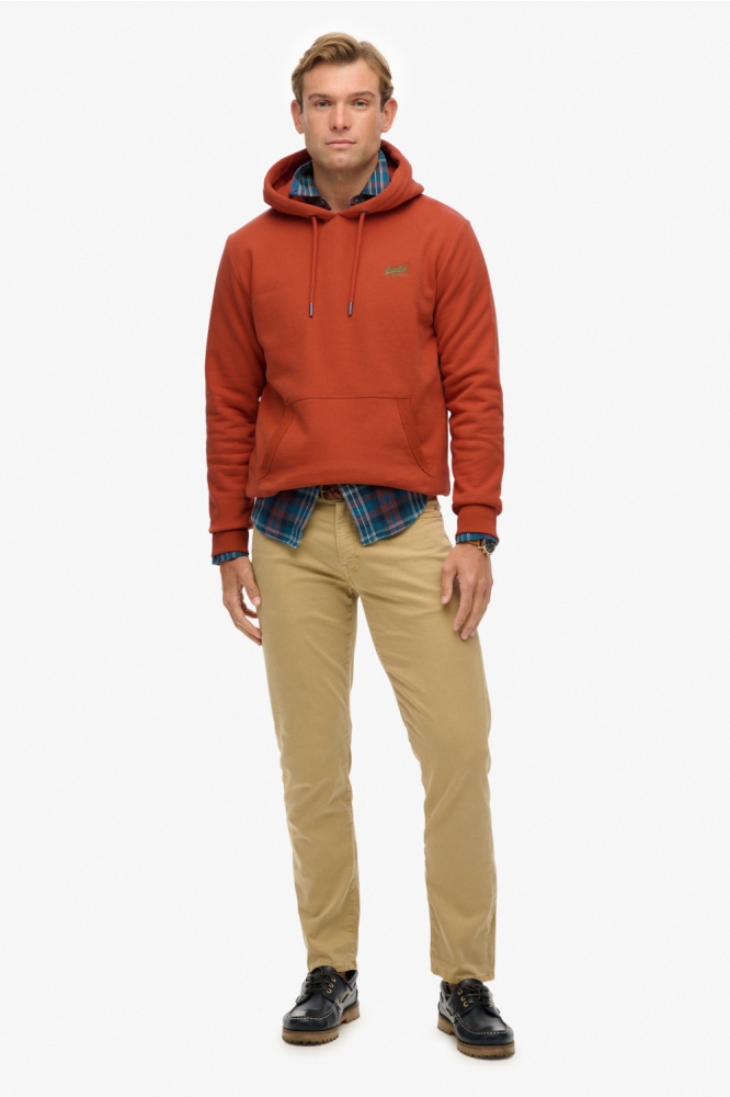 Superdry oranje heren sweater | Model vooraanzicht