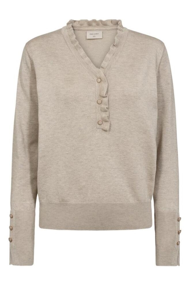 Freequent beige dames trui | Vooraanzicht