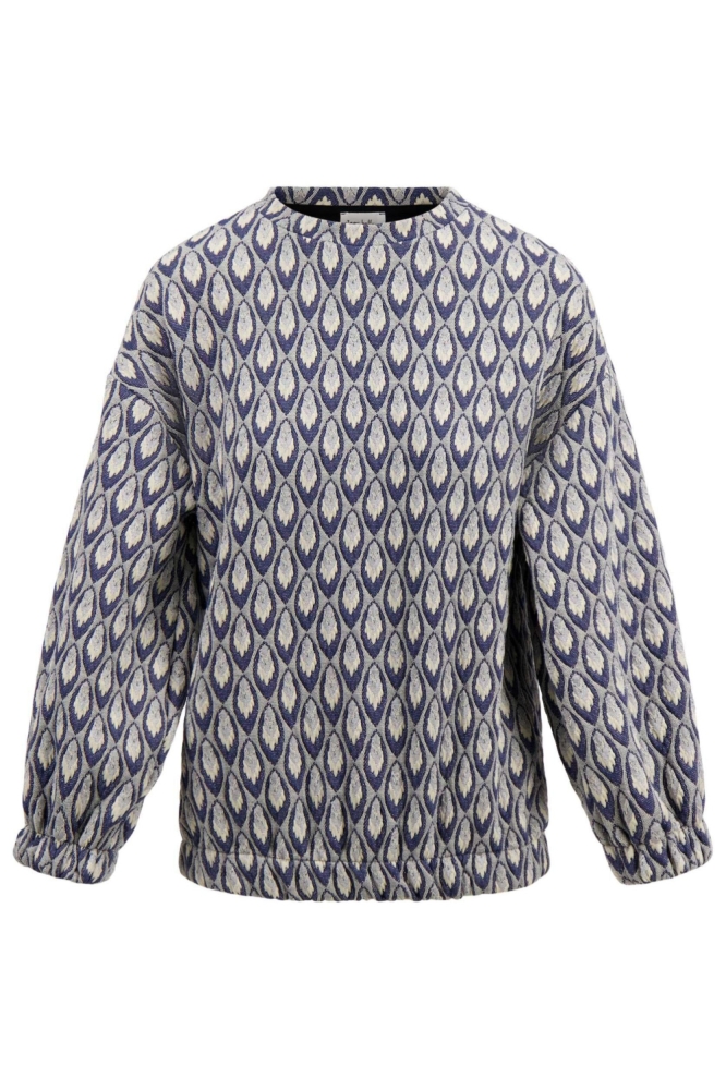 Zusss blauwe dames sweater | Vooraanzicht