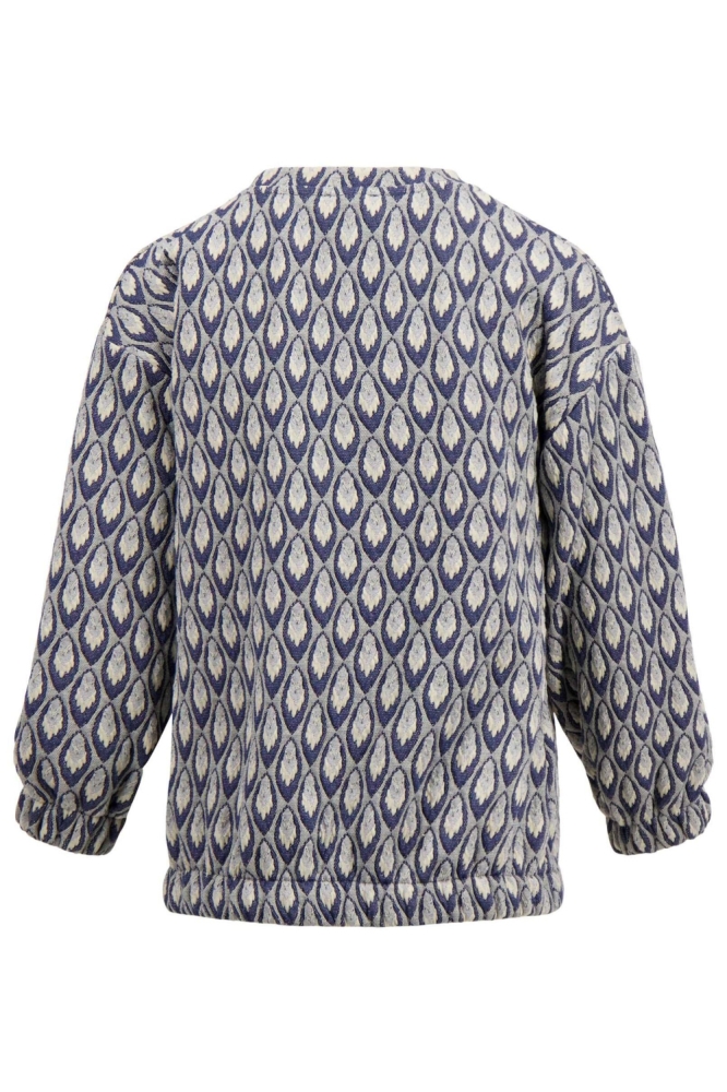 Zusss blauwe dames sweater | Achteraanzicht