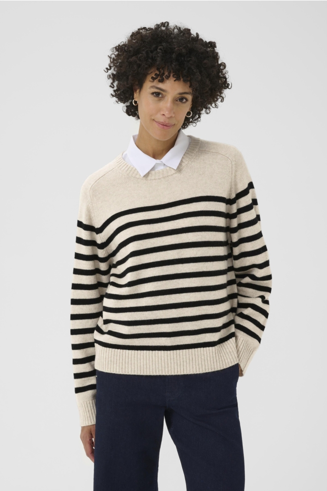 Part Two beige dames trui | Model vooraanzicht