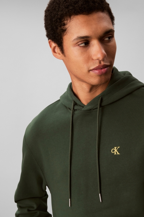 Calvin Klein groene heren sweater | Close up