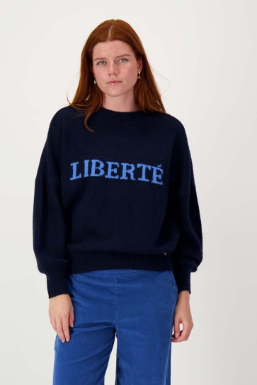 Zusss TRUI MET INGEBREID DETAIL 0305 087 7267 NAVY/SPORTY BLUE