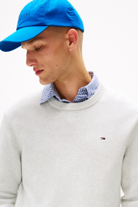 Tommy Jeans grijze heren trui | Close up