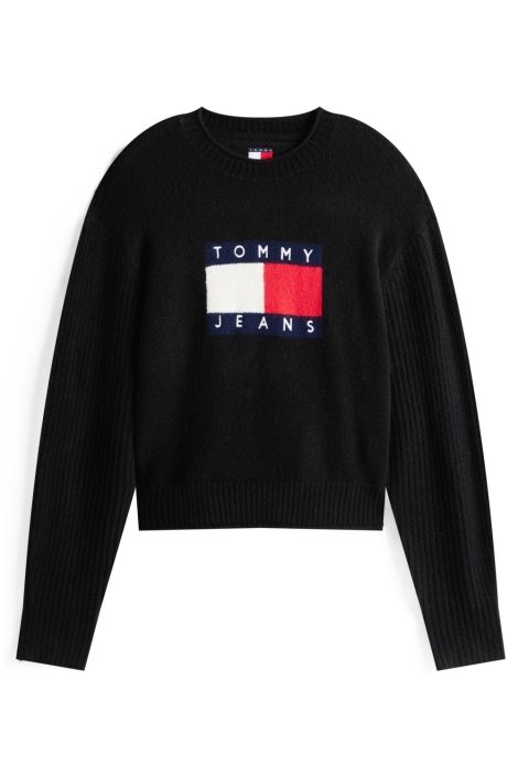 Tommy Jeans zwarte dames trui | Vooraanzicht