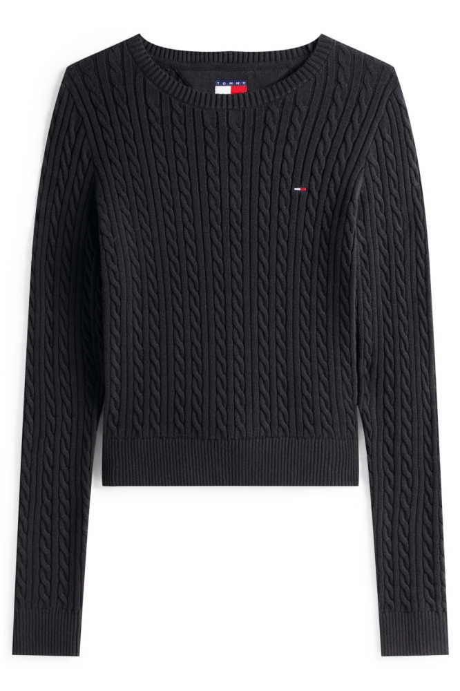 Tommy Jeans zwarte dames trui | Vooraanzicht