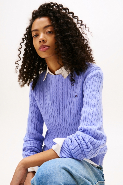 Tommy Jeans paarse dames trui | Model vooraanzicht