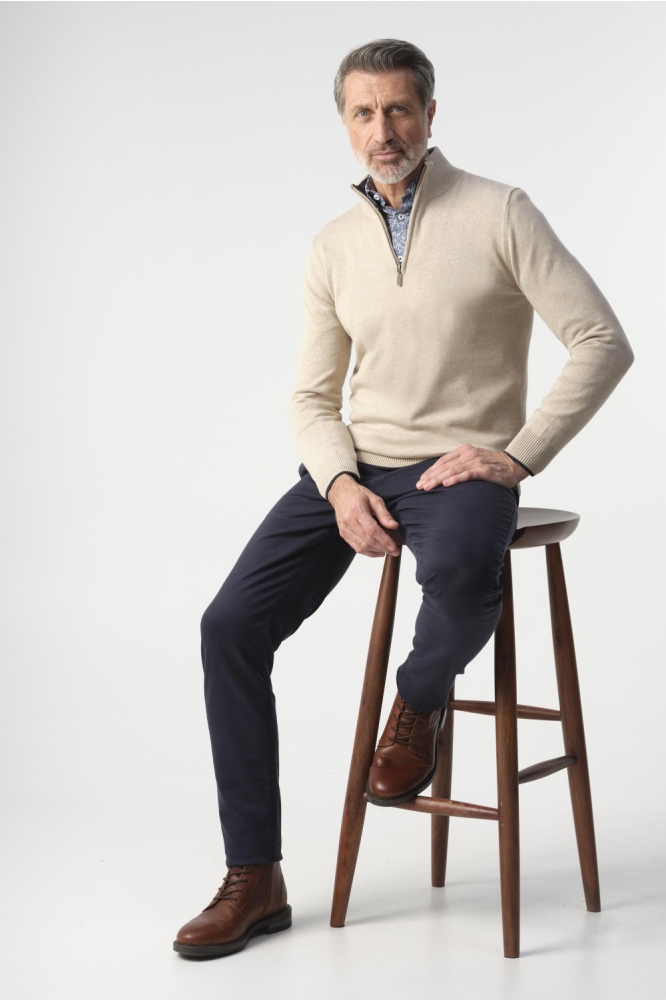 Campbell beige heren trui | Model