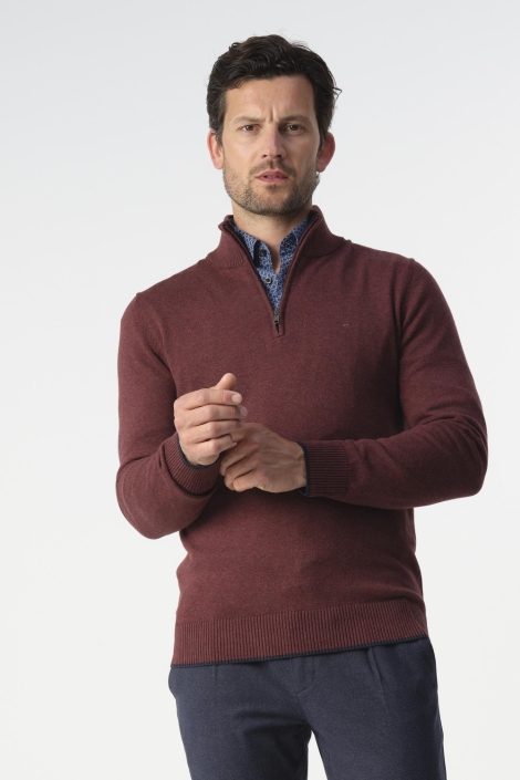 Campbell rode heren trui | Model vooraanzicht