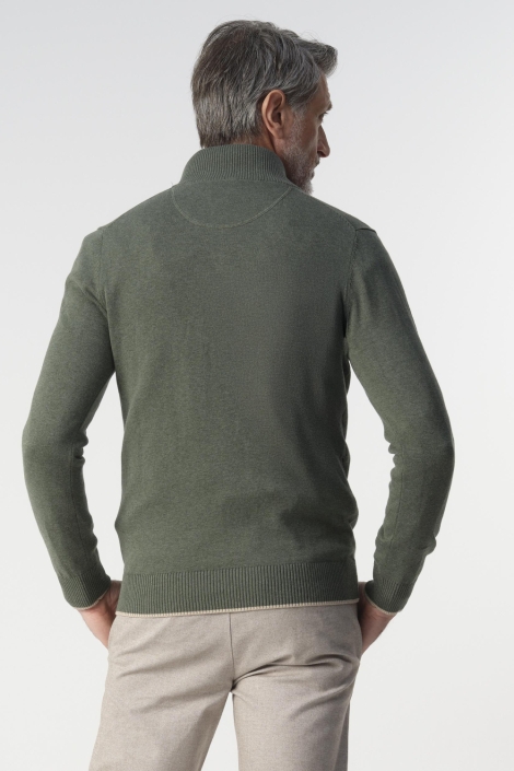 Campbell groene heren trui | Model achteraanzicht