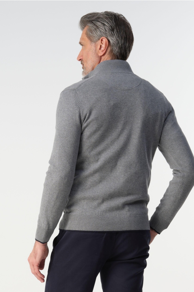 Campbell grijze heren trui | Model achteraanzicht