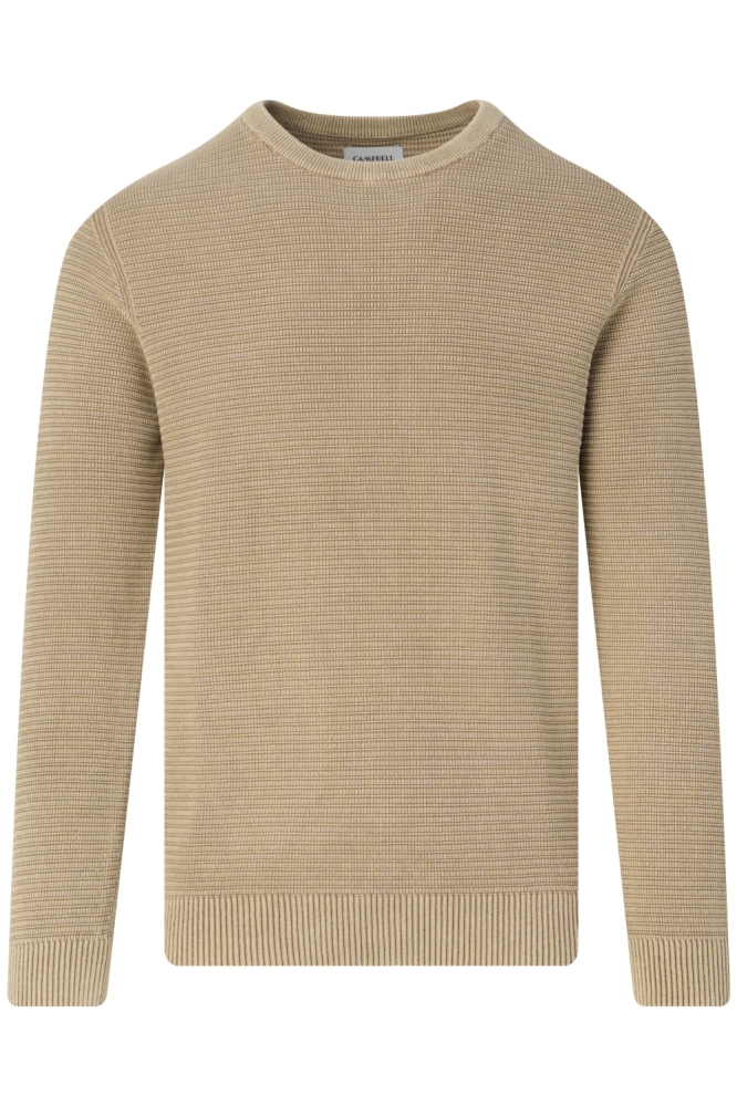 Campbell beige heren trui | Vooraanzicht