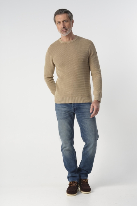 Campbell beige heren trui | Model