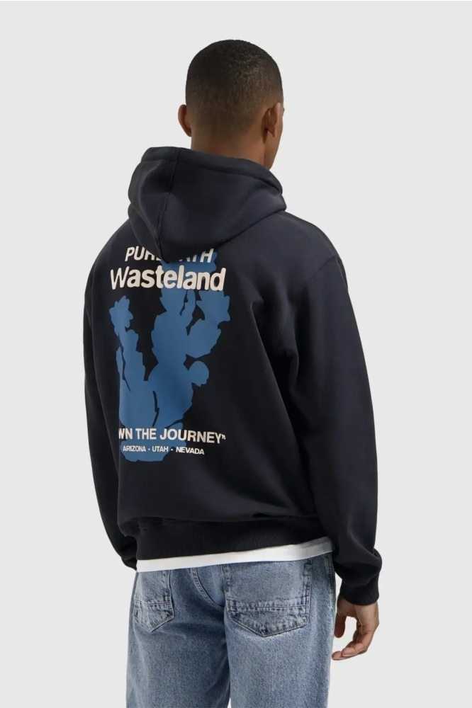 Pure Path blauwe heren sweater | Model achteraanzicht