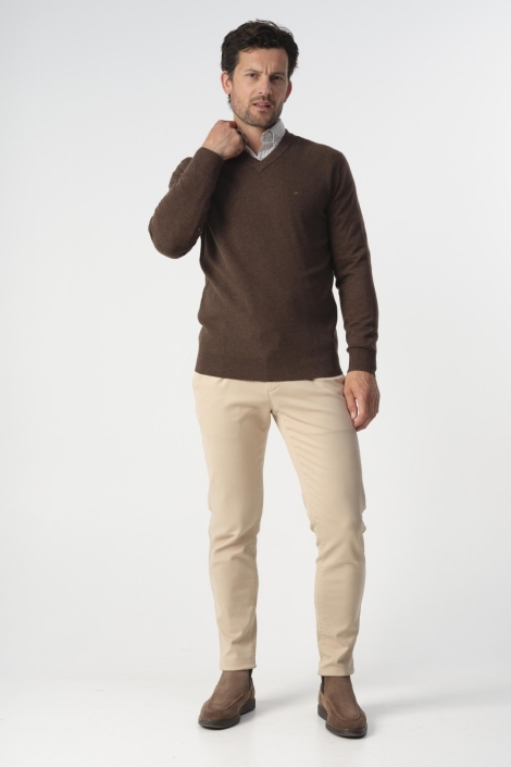 Campbell bruine heren trui | Model