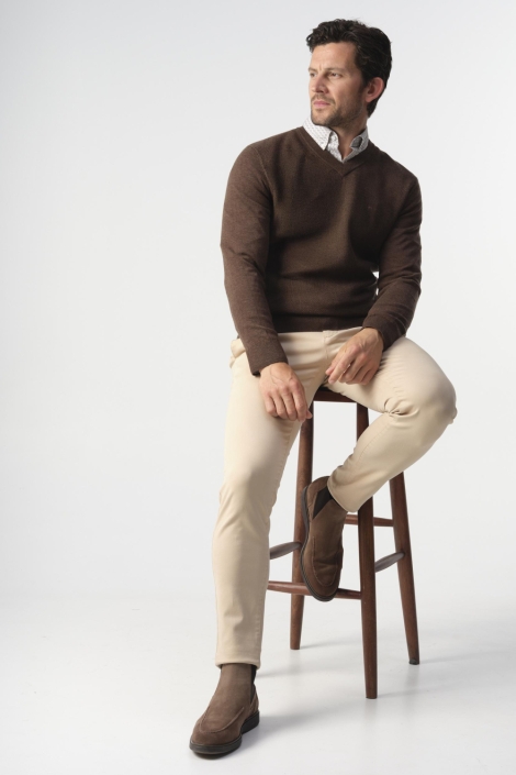 Campbell bruine heren trui | Model