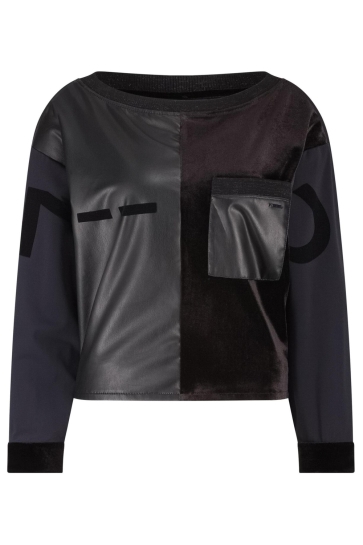 Zip73 Trui SWEATER BLACK VELVET 222 01 005 005 BLACK VELVET