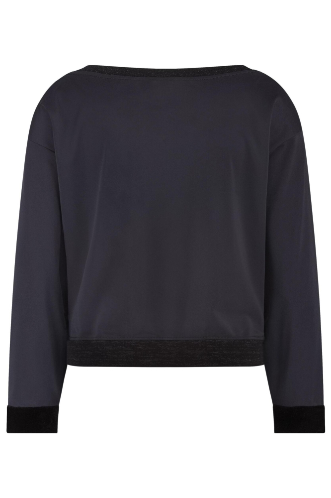 Zip73 zwarte dames trui | Achteraanzicht