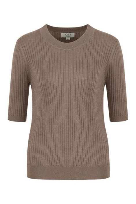 C&S The Label bronzen dames t-shirt | Vooraanzicht