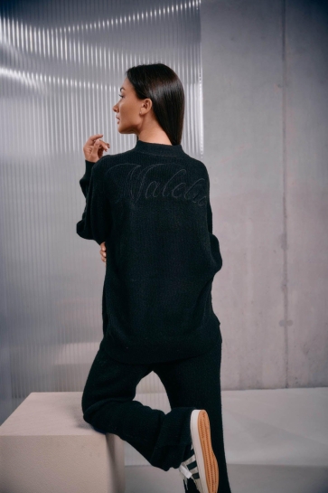 Malelions OVERSIZED KNIT SWEATER MD1 AW25 19 BLACK