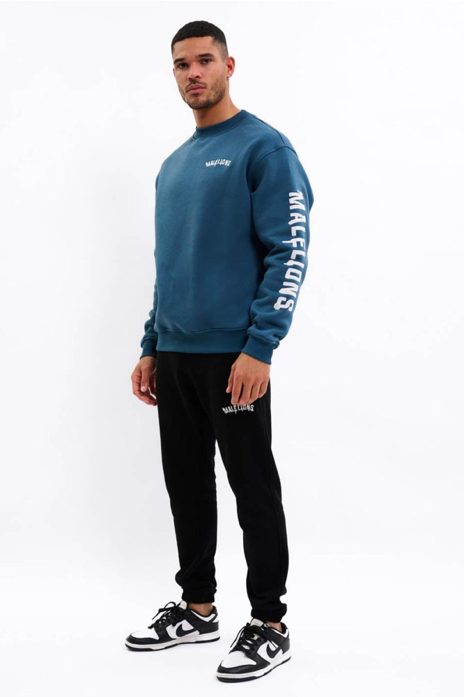 Malelions blauwe heren sweater | Model