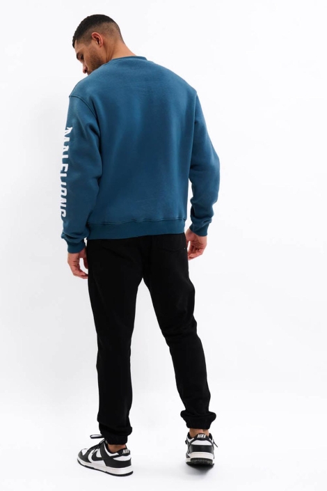 Malelions blauwe heren sweater | Model achteraanzicht
