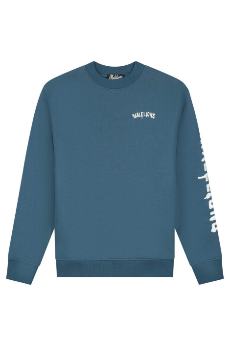 Malelions blauwe heren sweater | Vooraanzicht