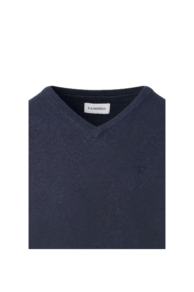 Campbell blauwe heren trui | Close up