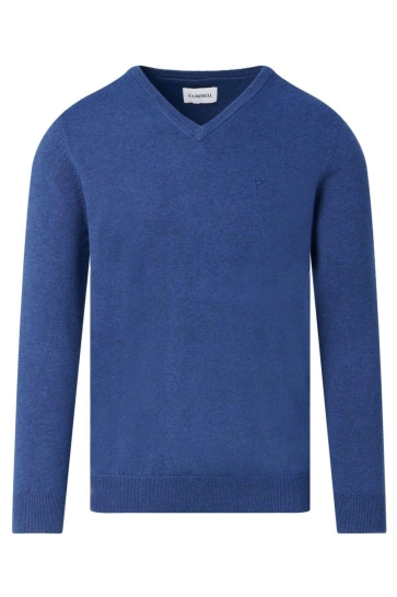 Campbell Trui V NECK SWEATER LONDON 102734 3868 MEDIEVAL BLUE MELANGE