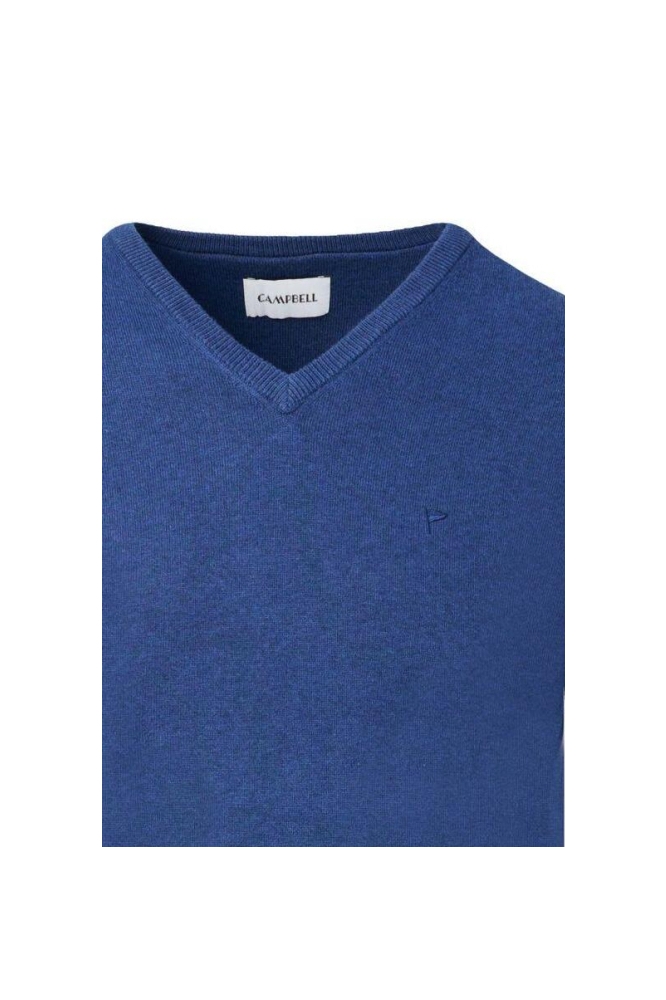 Campbell blauwe heren trui | Close up