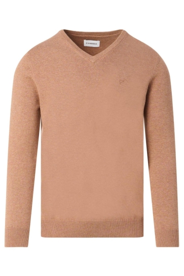 Campbell V NECK SWEATER LONDON 102734 8478 THRUSH BROWN MELANGE