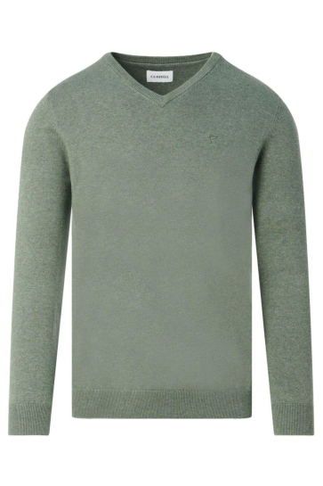 Campbell Trui V NECK SWEATER LONDON 102734 4778 DUCK GREEN MELANGE