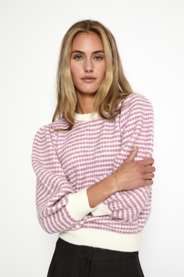 Peppercorn CAMILLA 3 4 SLEEVE STRIPE PC7990 4630S MOONLIGHT PINK STR