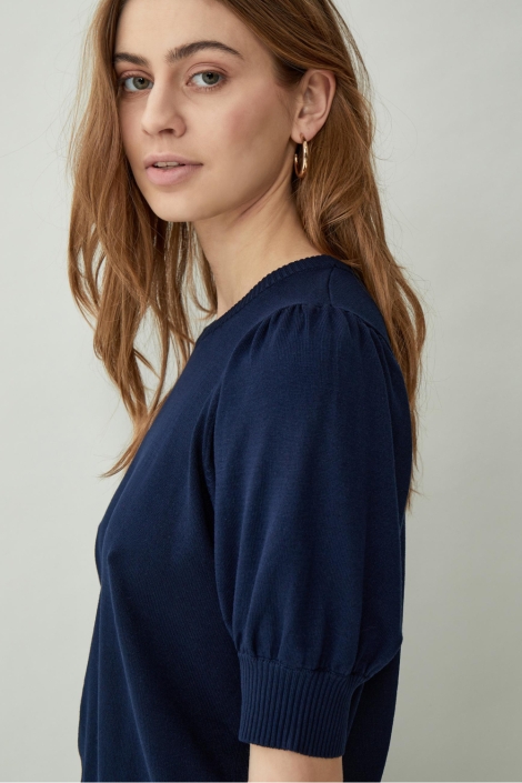 Minus blauwe dames trui | Close up