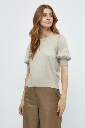 Minus Trui LIVA KNIT TEE MI3939 9015M SAND GRAY MELANGE