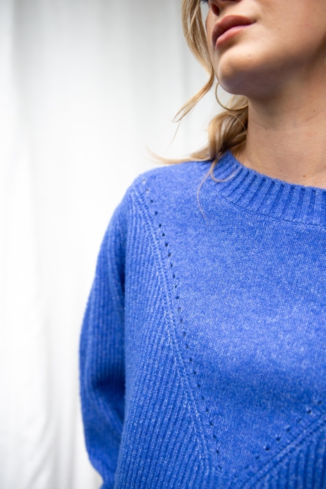 I-coni-K blauwe dames trui | Close up