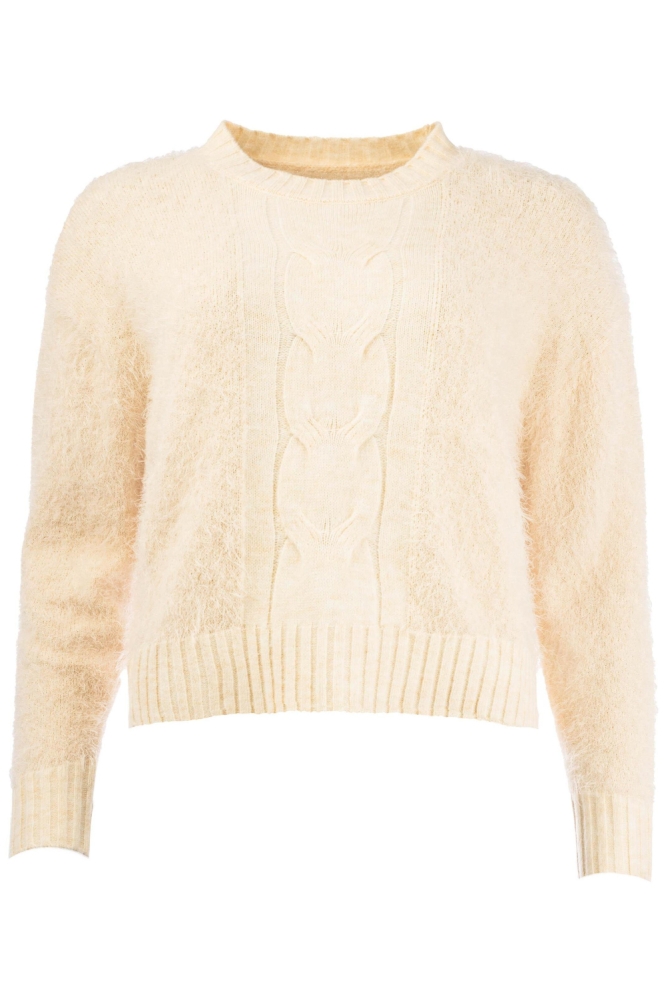 I-coni-K ecru dames trui | Vooraanzicht