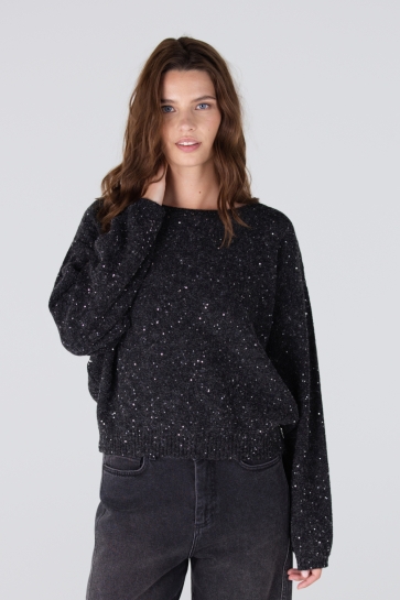 Juffrouw Jansen Trui ANOUK W25 TRUI HK 151 ROUND NECKLINE 000470 ANTRACIET