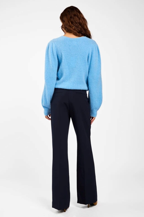 Aaiko blauwe dames trui | Model achteraanzicht