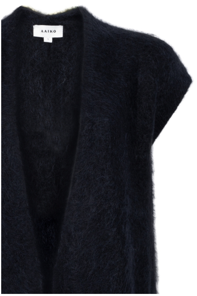 Aaiko zwarte dames vest | Close up