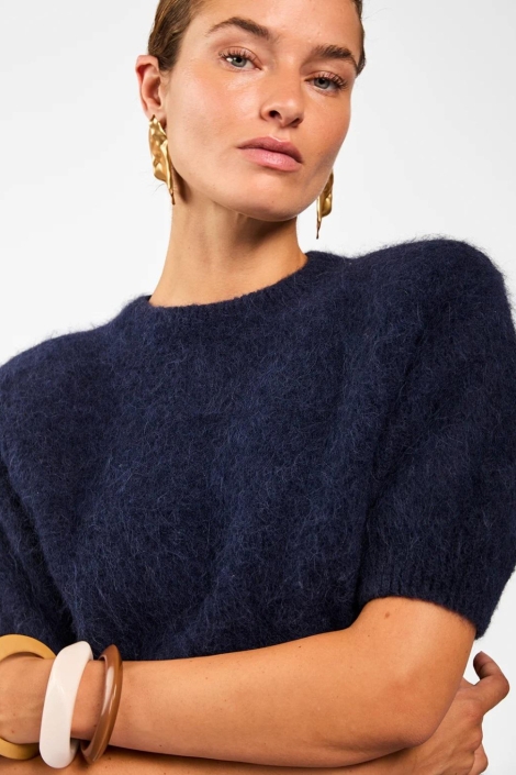 Aaiko blauwe dames trui | Close up