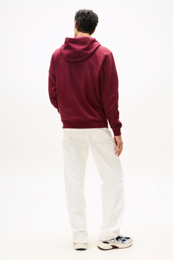 Tommy Jeans bordeaux heren sweater | Model achteraanzicht